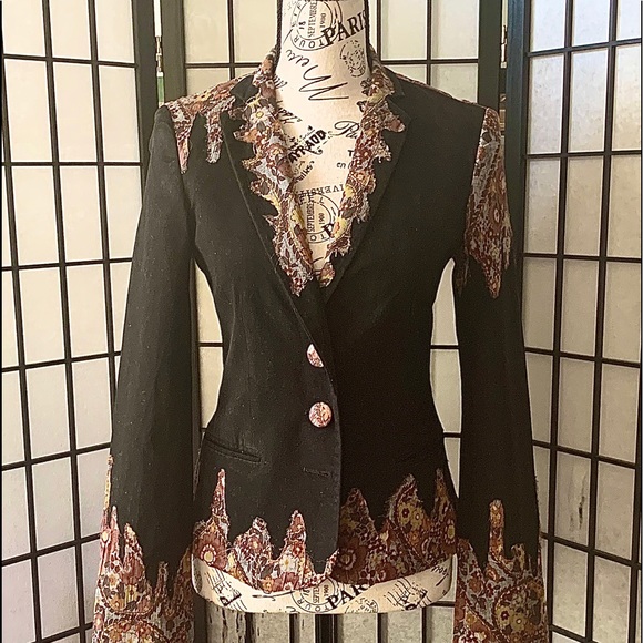 Moschino Jeans Brown Gold Gray Blazer Jacket 6 - Picture 7 of 7